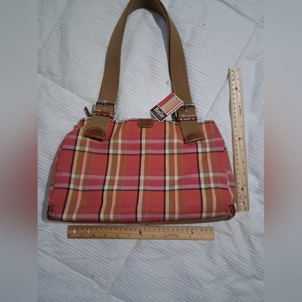 Plaid Pink and Tan Women's  Relic Bag - Picture 2 of 5